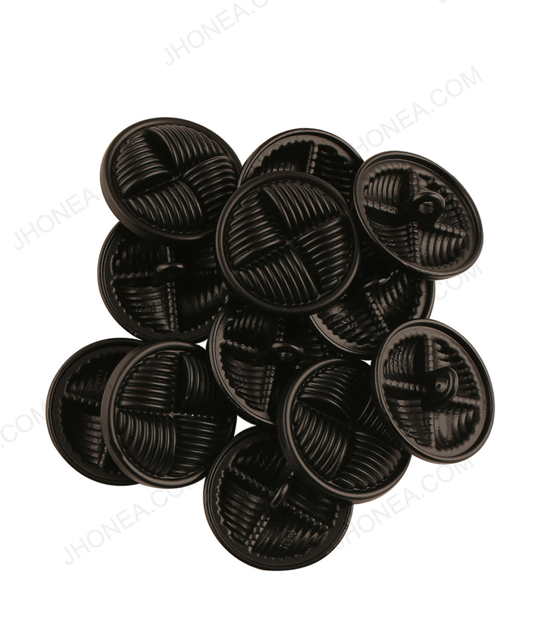 Round Shape Jet Black Color Dome Surface Coat Buttons