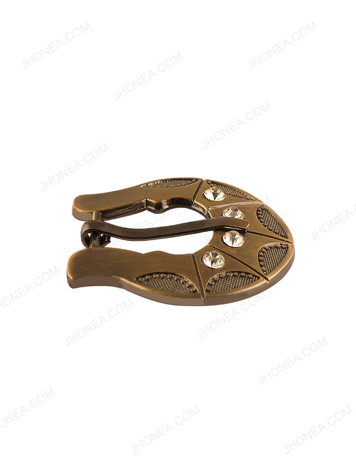 Smooth & Shiny Brass Diamond Belt Buckle with Prong
