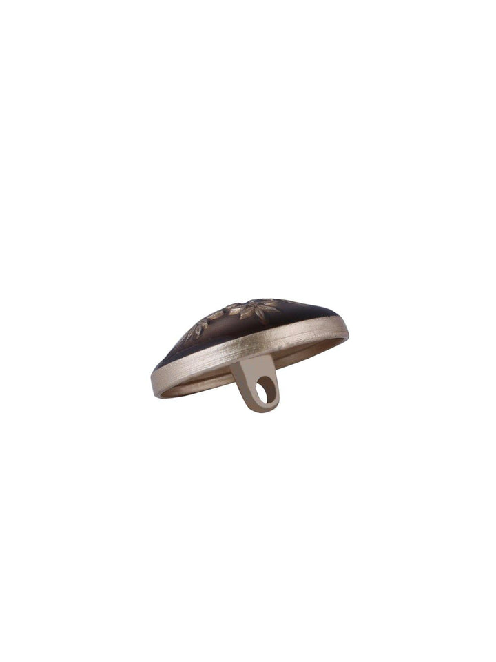 Elegant Round Shape Engraved Design Lamination Shank Metal Button - Jhonea Accessories