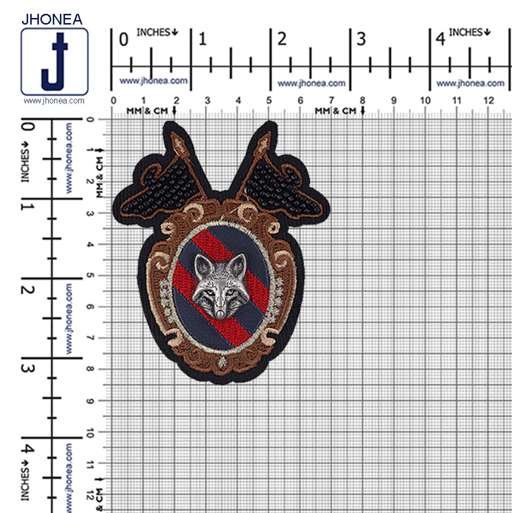 Metal Wild Wolf Beaded Embroidery Patch
