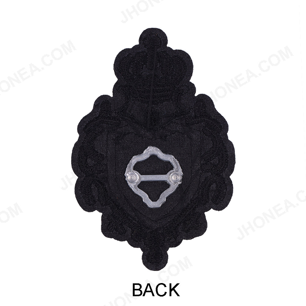 Classic Black Embroidery Patch for Mens Clothing