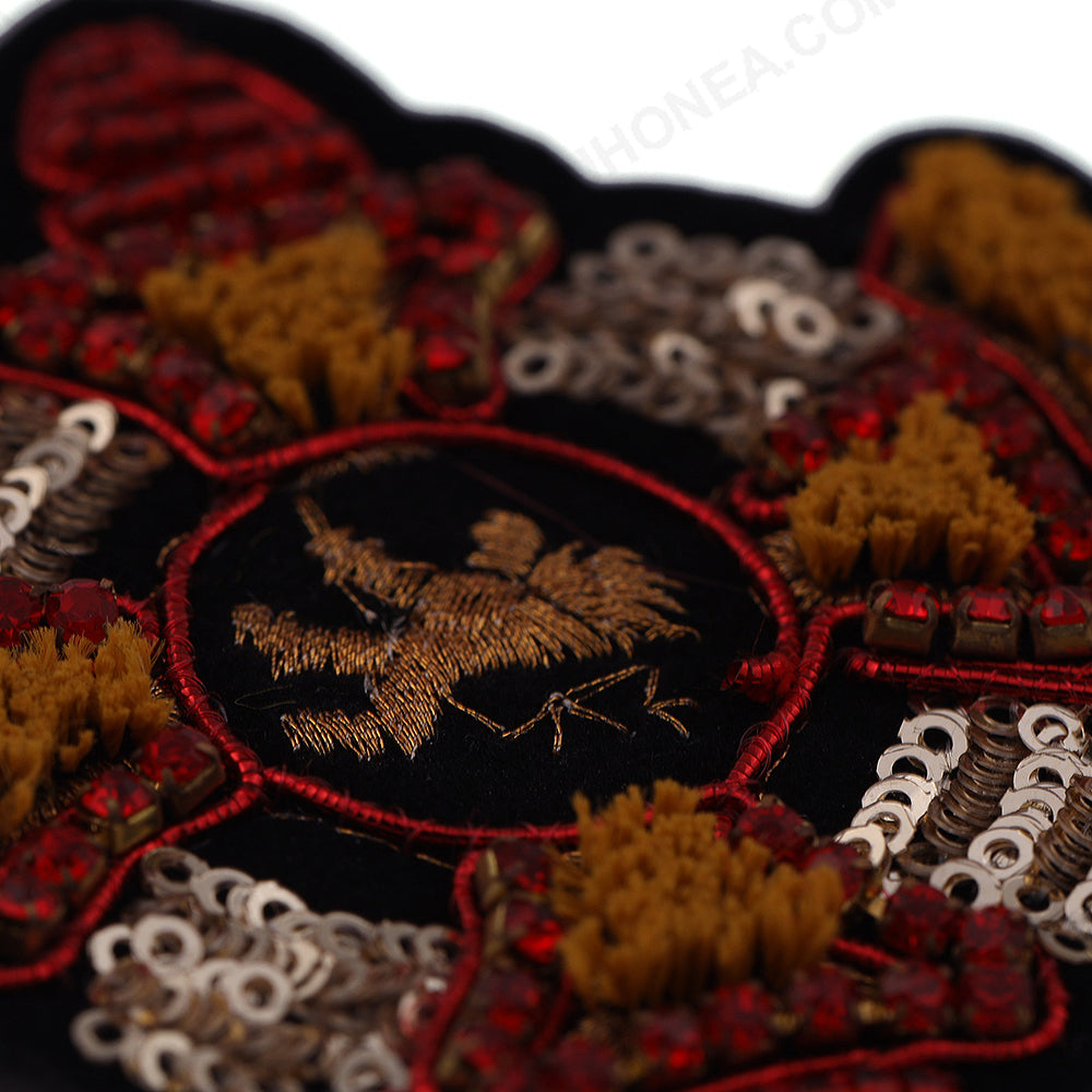 Beautifully Embellished Leopold Texture Embroidery Patch
