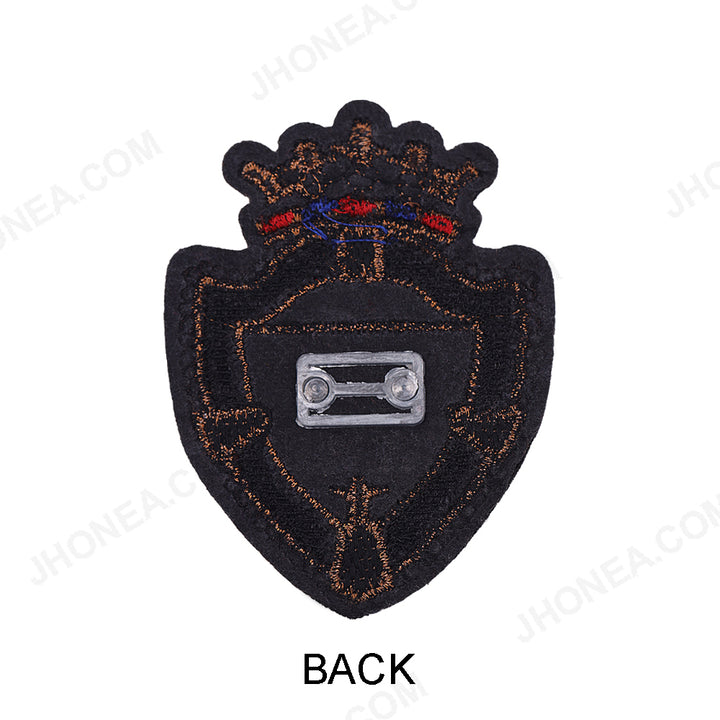 Vintage Royal Crown & Honeybee Embroidery Badge Patch