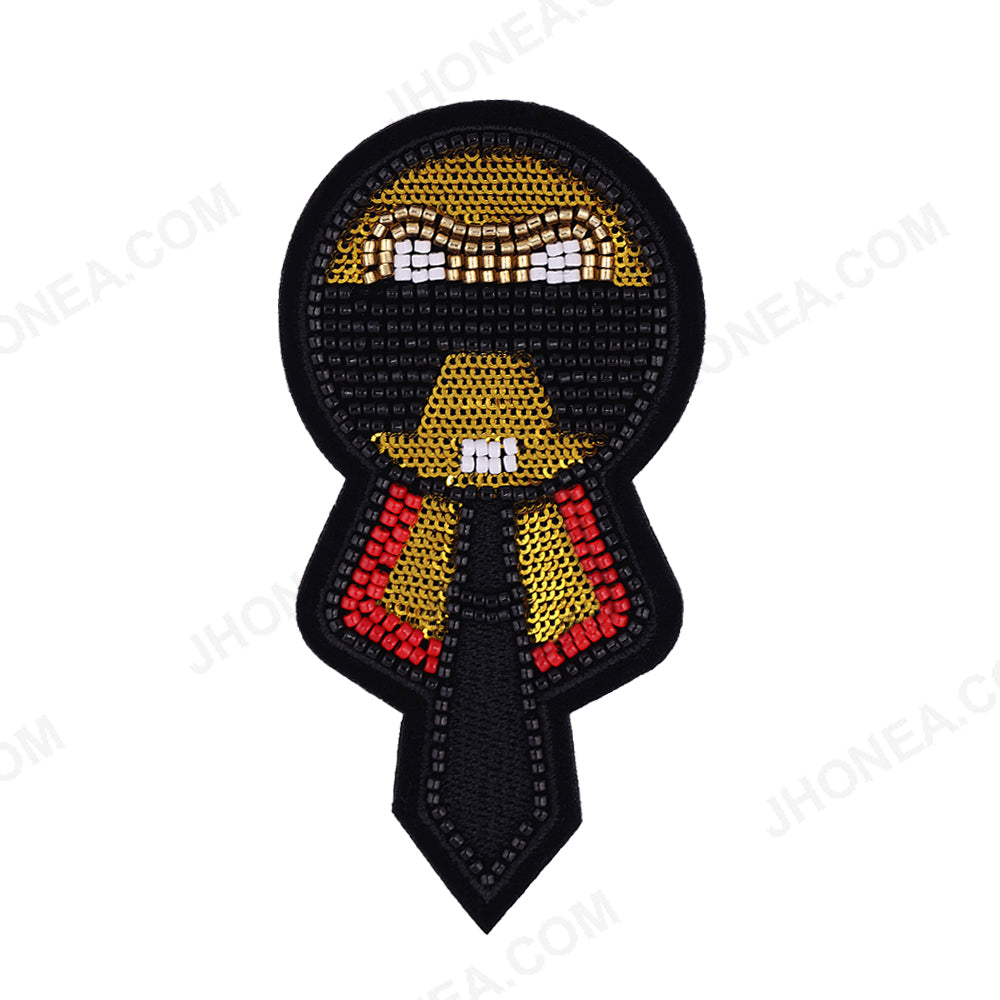 Western Style Luxury Designer Sequins Beaded Patch