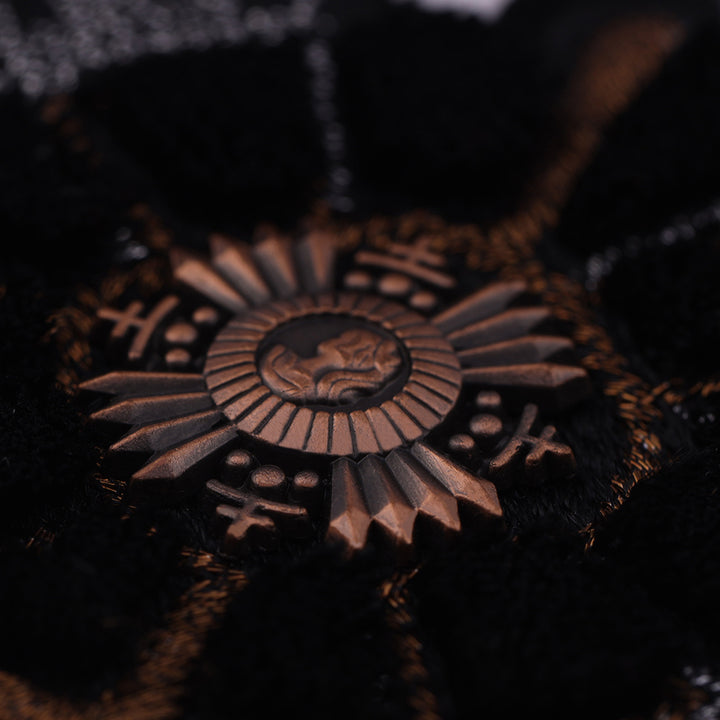 Classic Black Royal Crest Design Texture Embroidery Blazer Badges