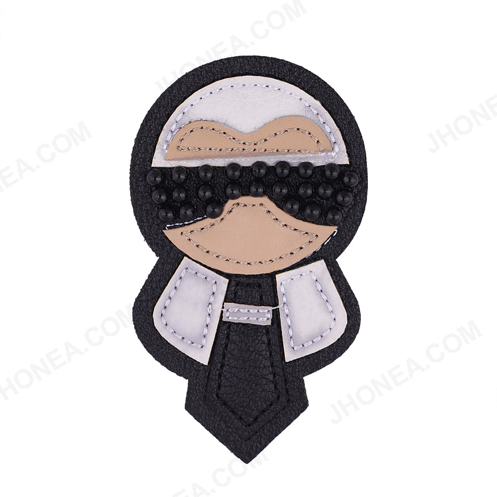 Classic PU Leather Beaded Patch for Suits & T-Shirts