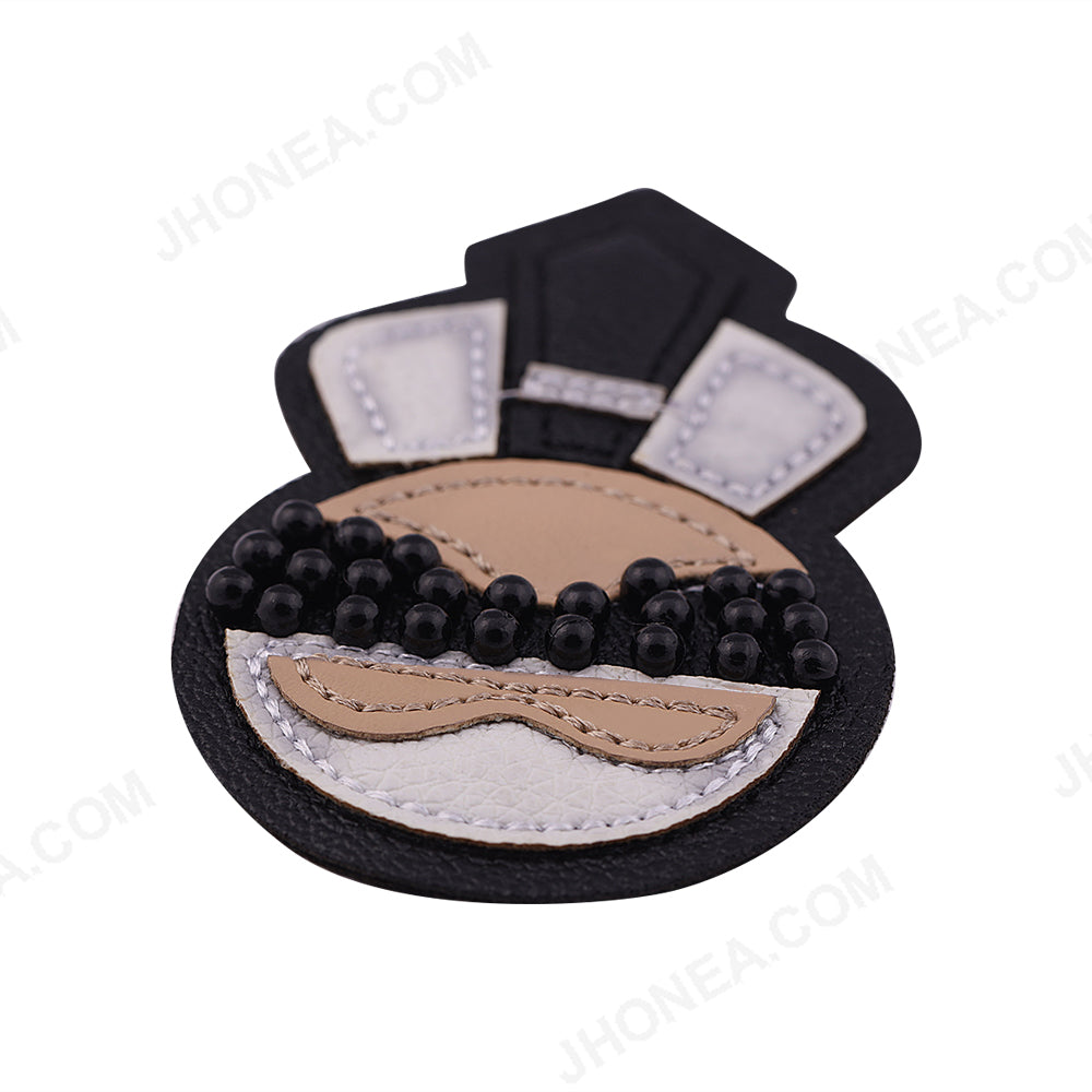 Classic PU Leather Beaded Patch for Suits & T-Shirts