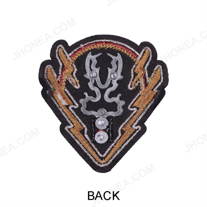 Classic Metal Hardware Studded Embroidery Badge Patch