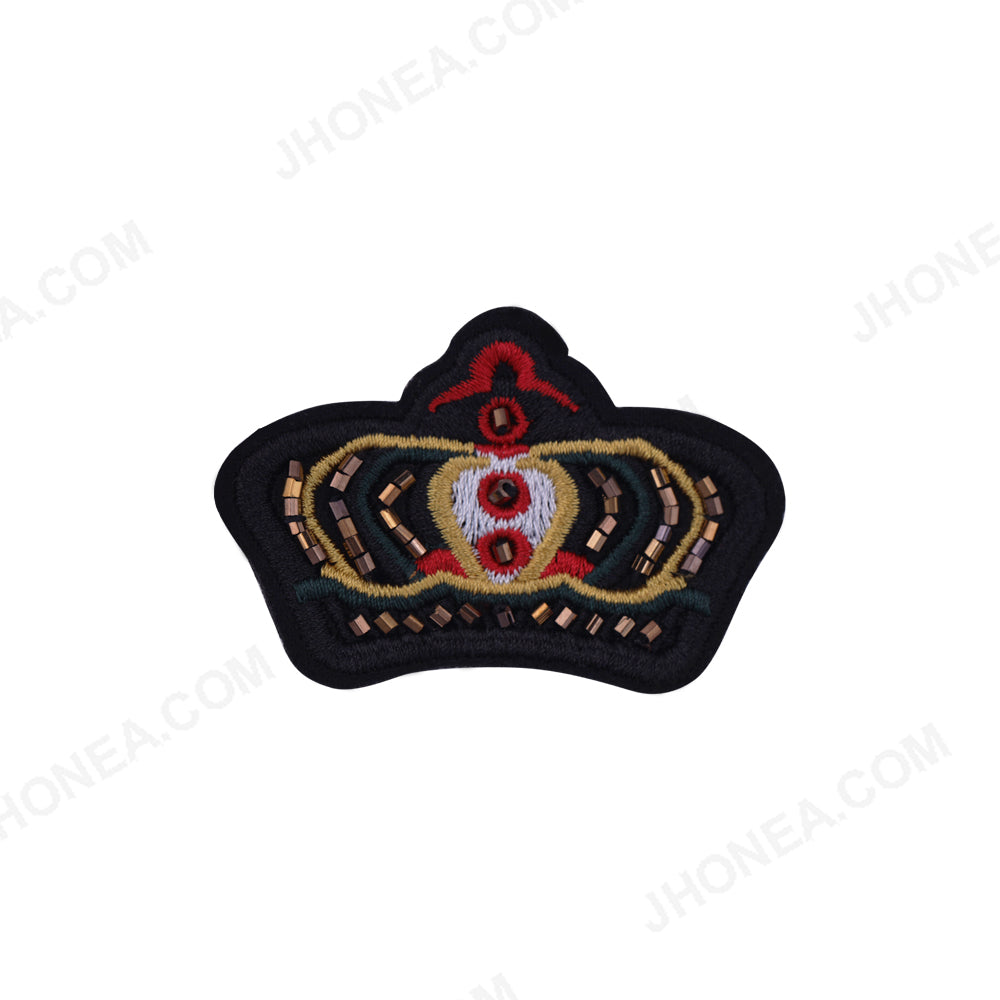 Small Size Designer Pipe Beaded Crown Patch