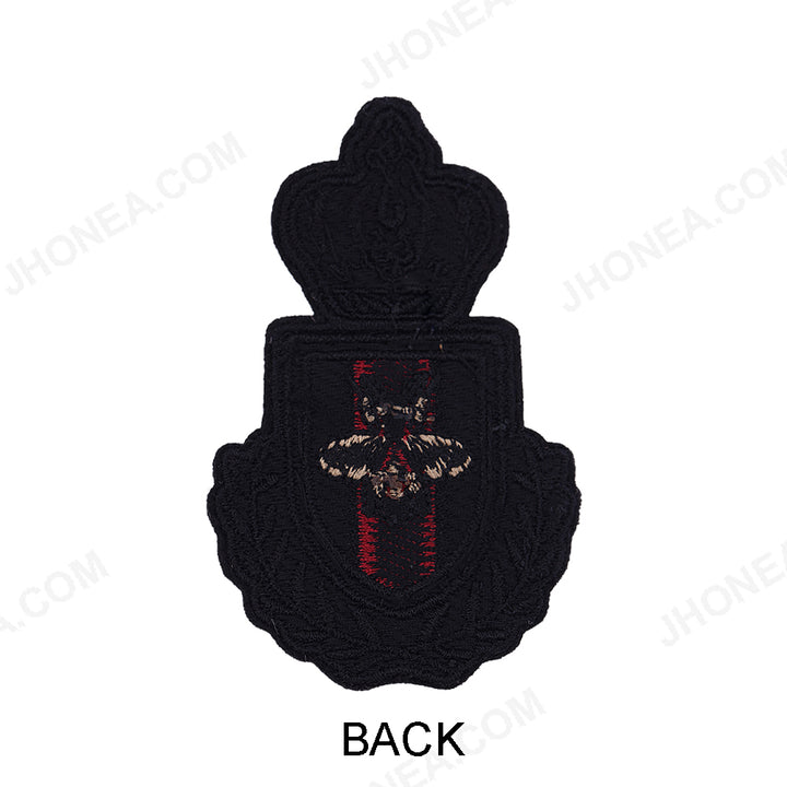 Black Self Colour Beaded Embroidery Patch for Shirts/Suits