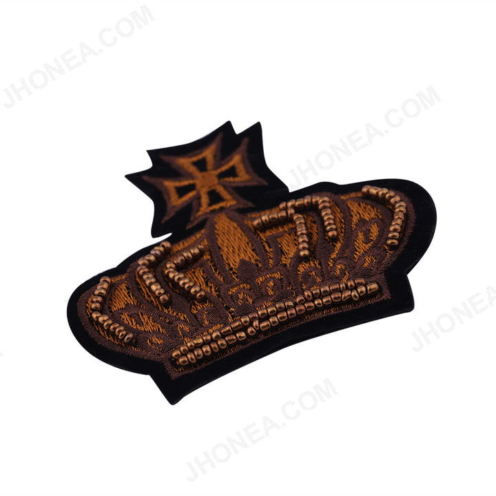 King Crown Beaded Embroidery Patches for Suits/Blazers