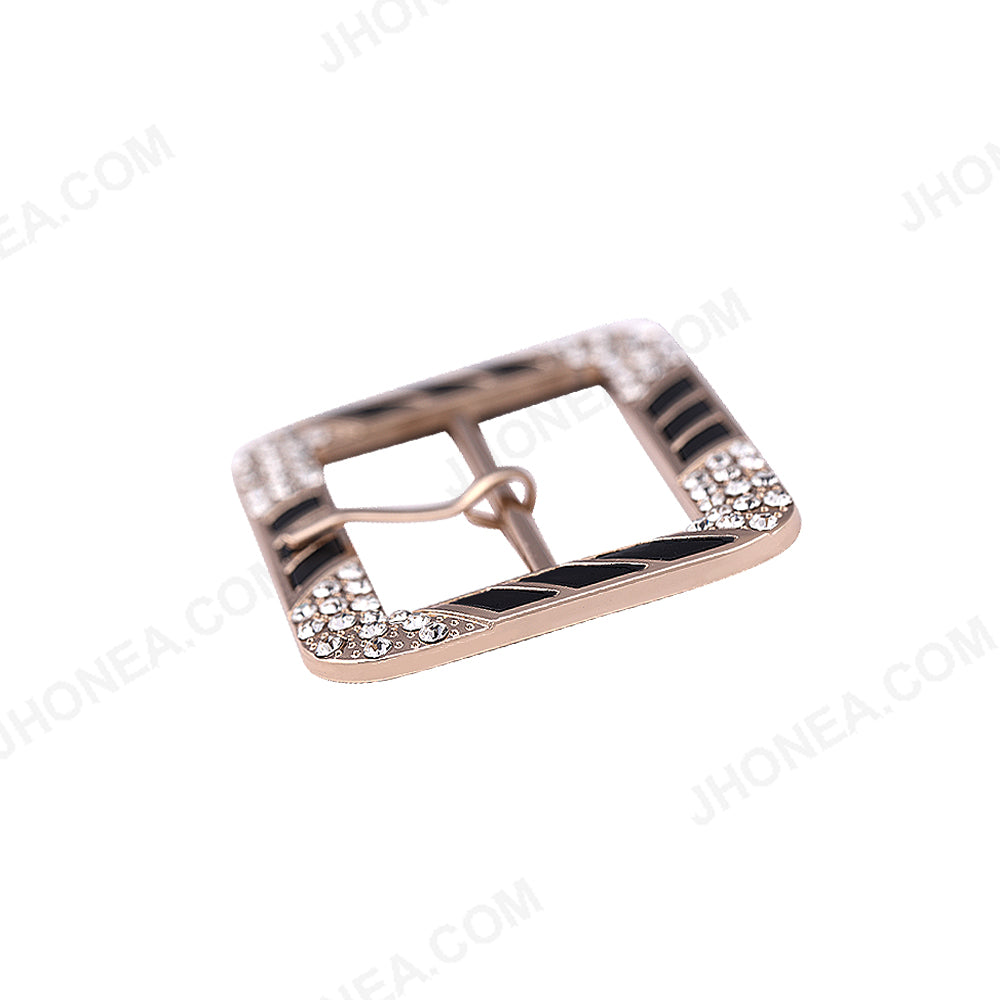 Dual Colour Finish Shiny Diamond Buckle with Prong