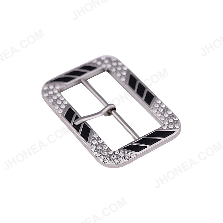 Dual Colour Finish Shiny Diamond Buckle with Prong