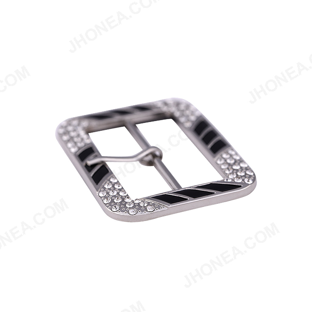 Dual Colour Finish Shiny Diamond Buckle with Prong