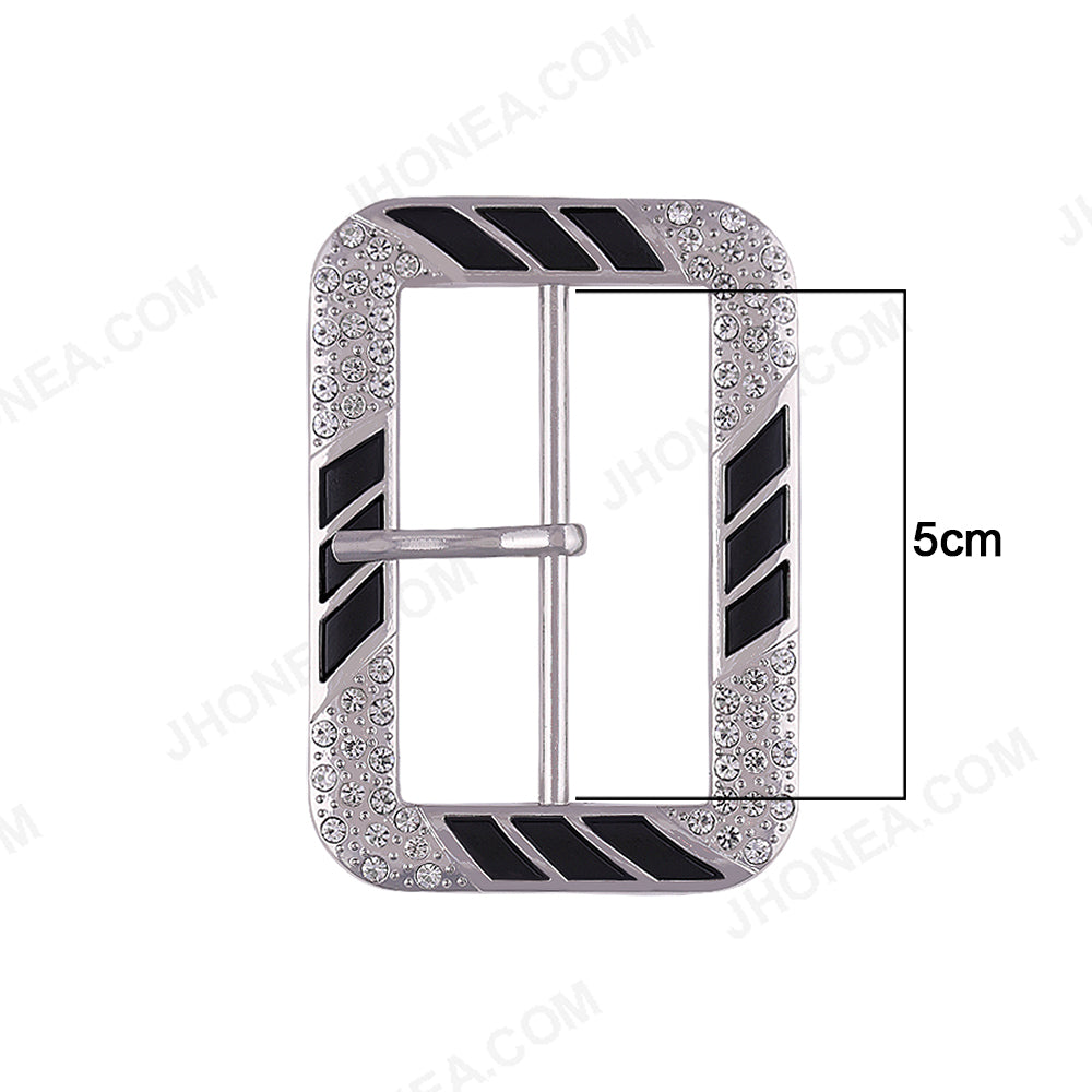 Dual Colour Finish Shiny Diamond Buckle with Prong