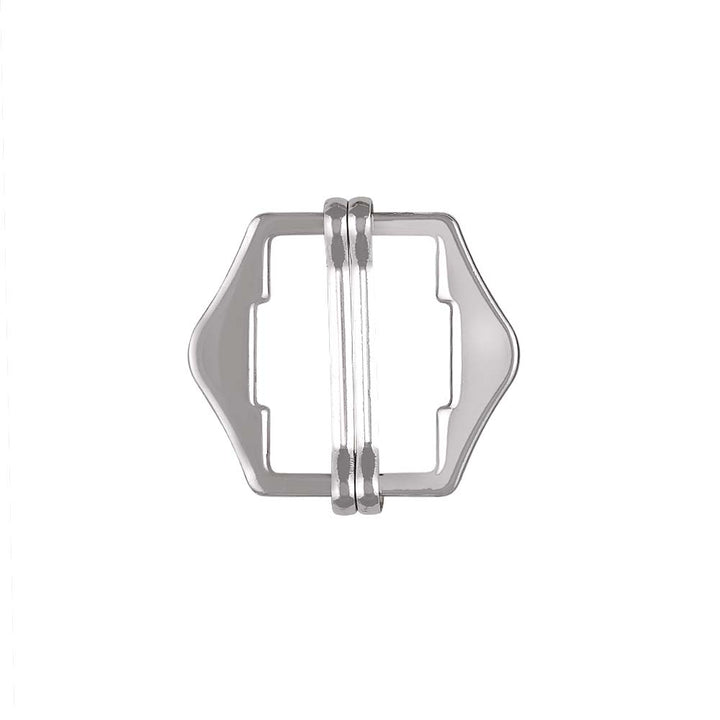 Double Webbing Adjuster Tailor's Choice Buckle for Pant/Waistcoat in shiny silver colour