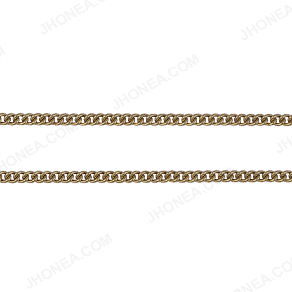 Sleek & Thin Brass Curb Chain for Embellishing Clothes