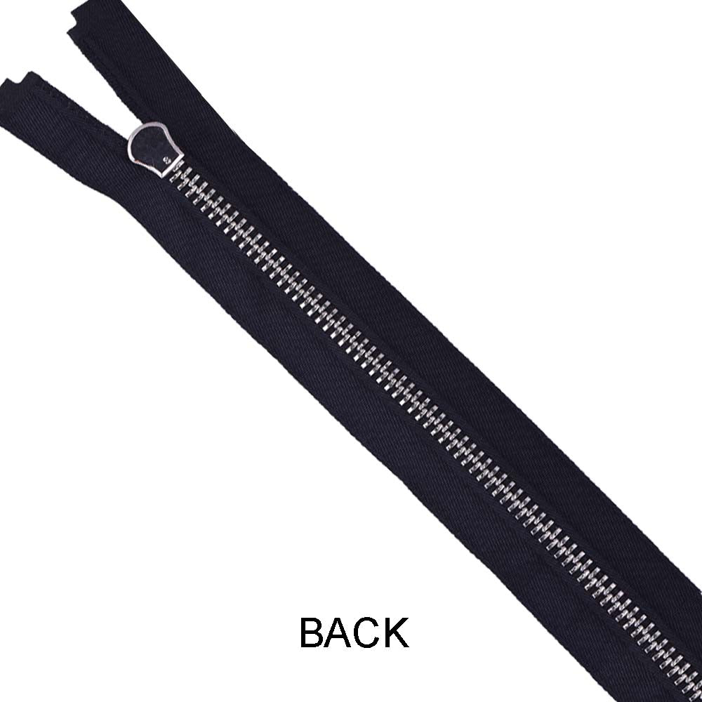 #5 Silver with Black Soft Velvet Tape Zipper for Designer Clothing