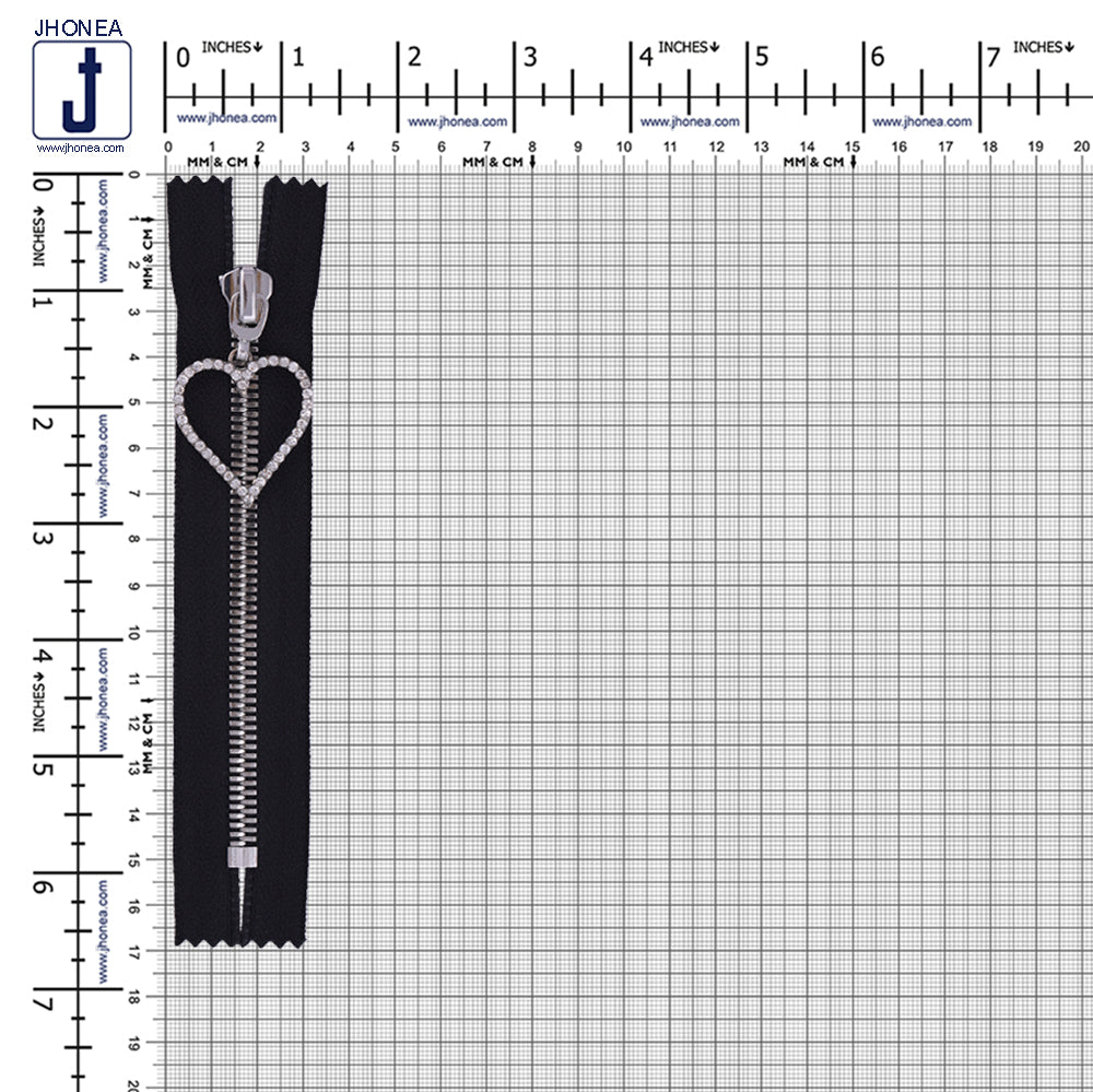 #5 Heart Shape Diamond Runner Fashionable Zipper for Clothing