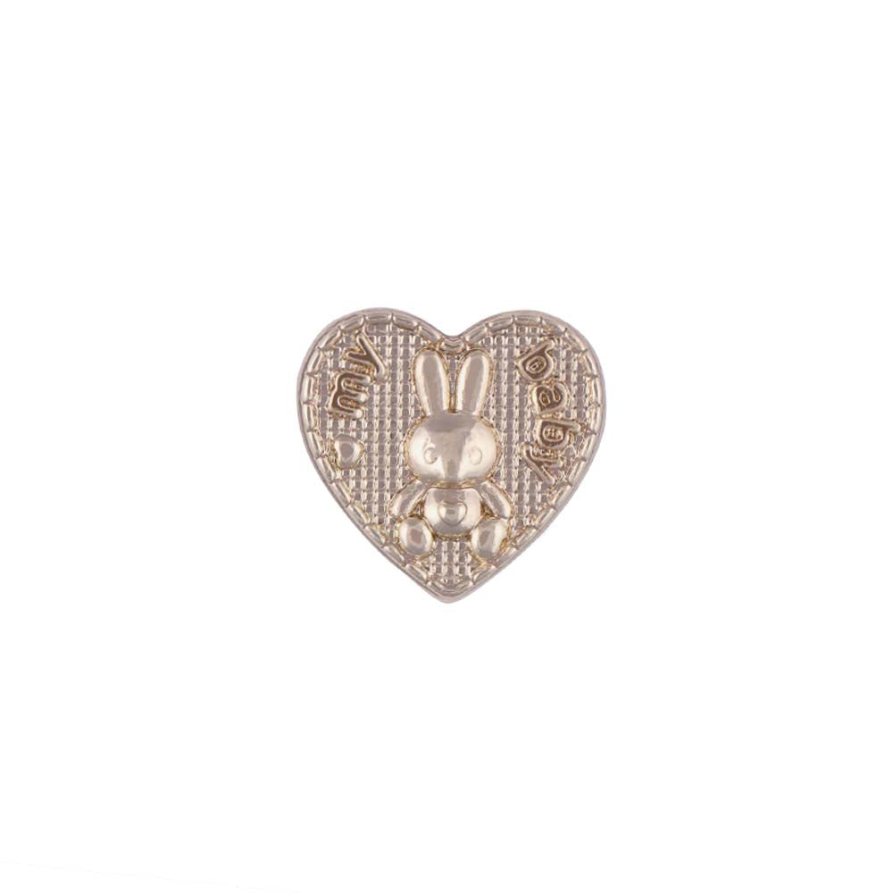 Shiny Gold Heart Shape Premium Decorative 12mm (20L)  Metal Buttons