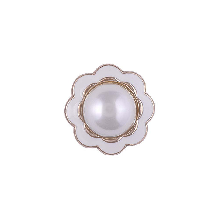 Decorative Flower Shape Pearl Metal Buttons for Shirt/Coats