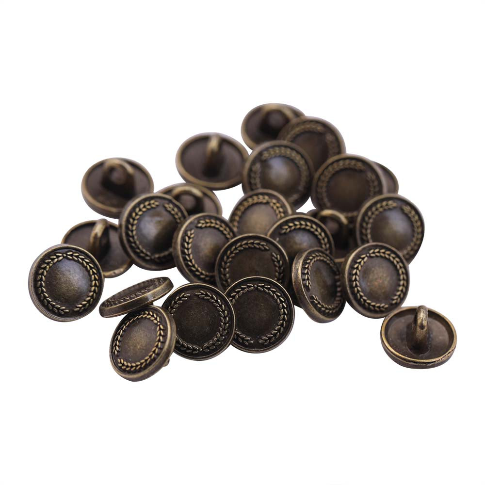 Round Shape Wreath Engraved Design Kurta Metal Buttons