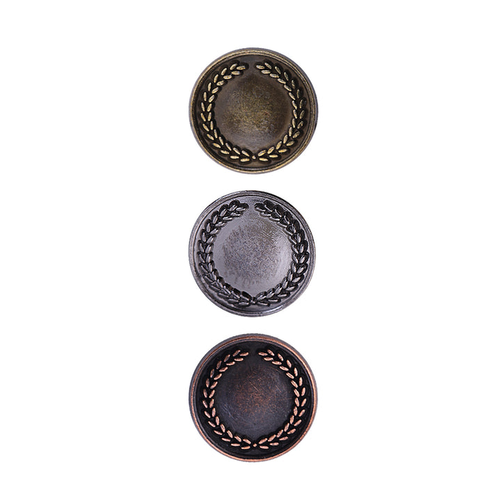 Round Shape Wreath Engraved Design Kurta Metal Buttons