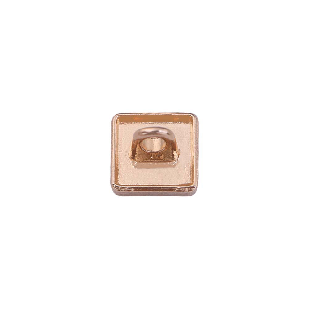 Square Shape Shiny Gold Lamination Metal Kurta Buttons