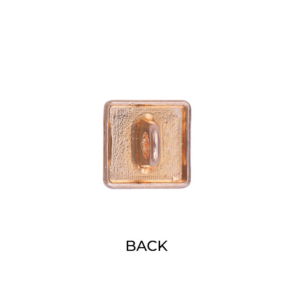 Square Shiny Gold Lamination Metal Buttons for Kurta/Shirts