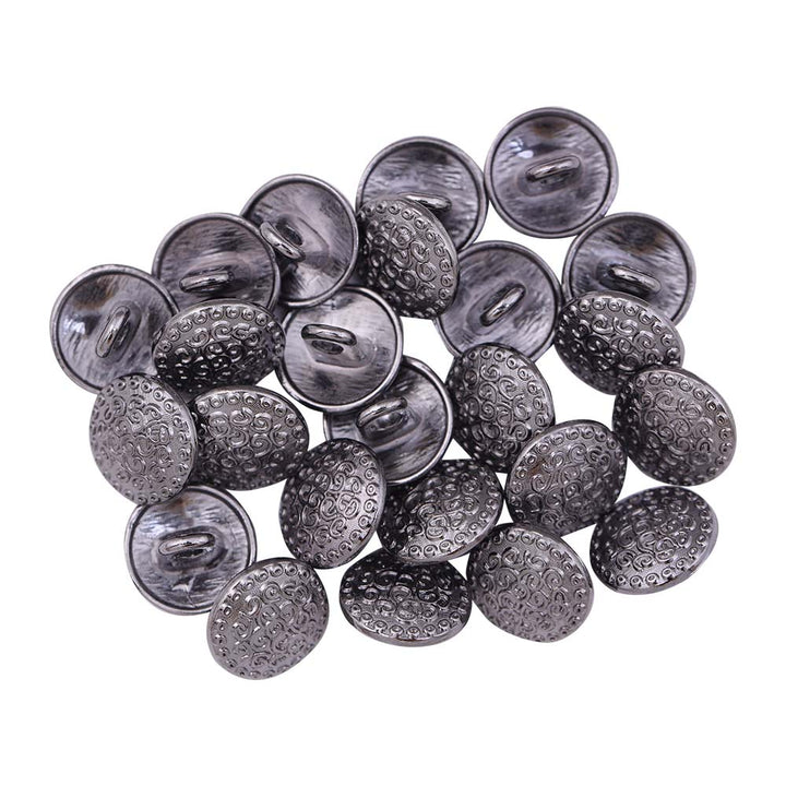 Round Shape Engraved Lines Design Loop Metal Buttons