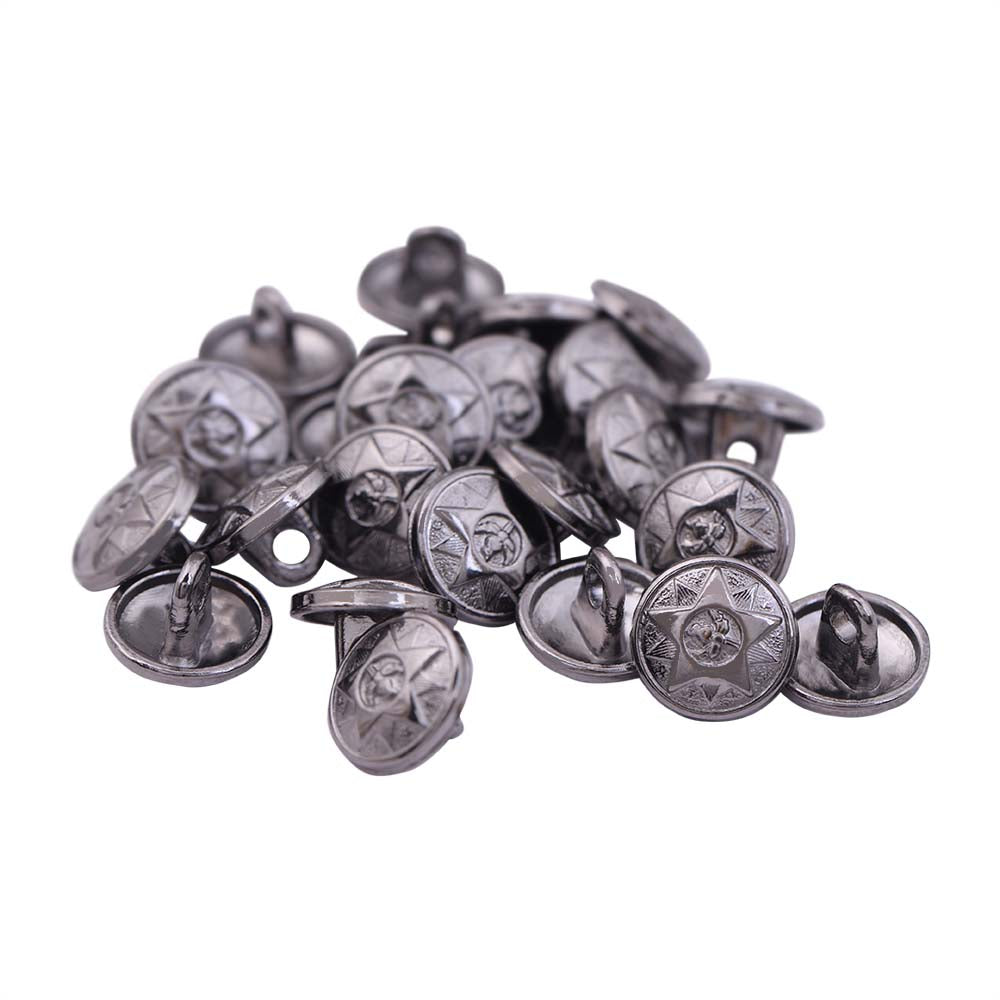 Round Shape Star Design Loop Metal Buttons for Shirts/Kurta