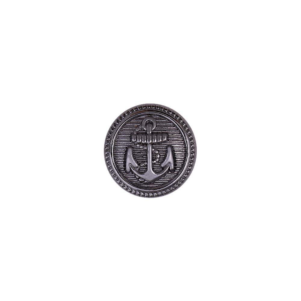 Round Shape Anchor Logo Engraved Design Loop Metal Buttons