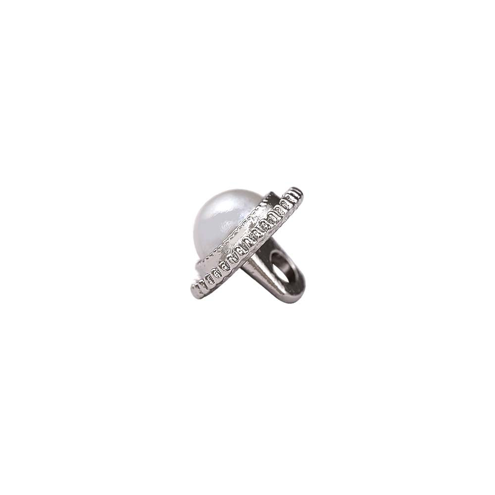 Round Shape Shiny Decorative Pearl Metal Buttons for Dresses