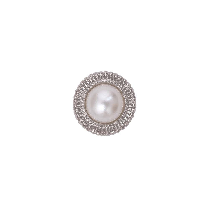 Round Shape Shiny Decorative Pearl Metal Buttons for Dresses