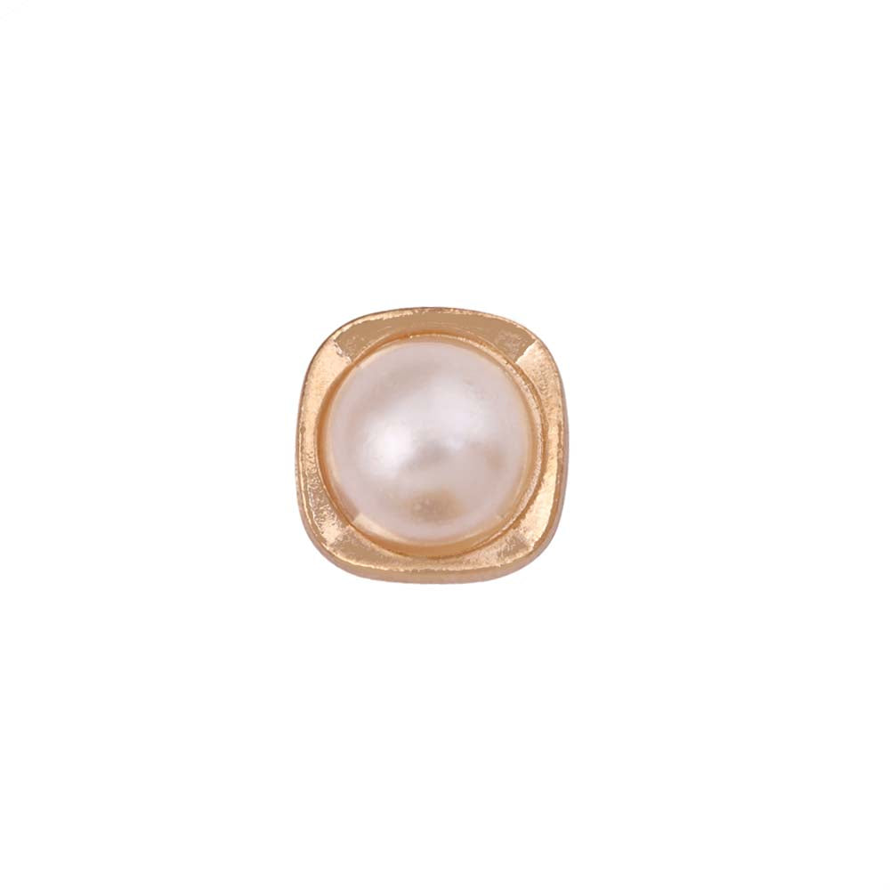 10mm (16L) Rounded Square Shape Shiny Gold Pearl Buttons