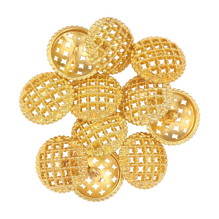 Bright Gold Checks Design Surface Downhole Metal Buttons