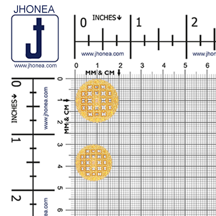 Bright Gold Checks Design Surface Downhole Metal Buttons