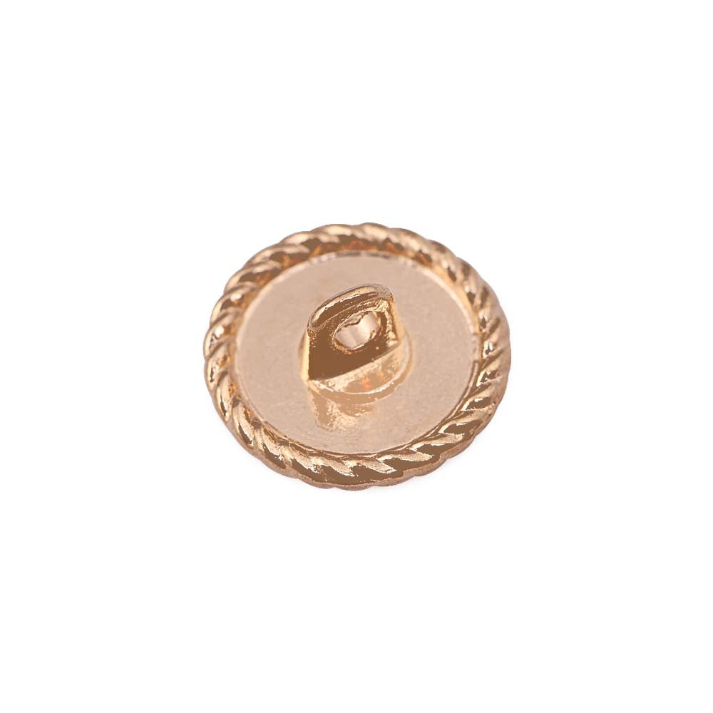 Round Shape Decorative Rounded Rim Shiny Gold Pearl Buttons