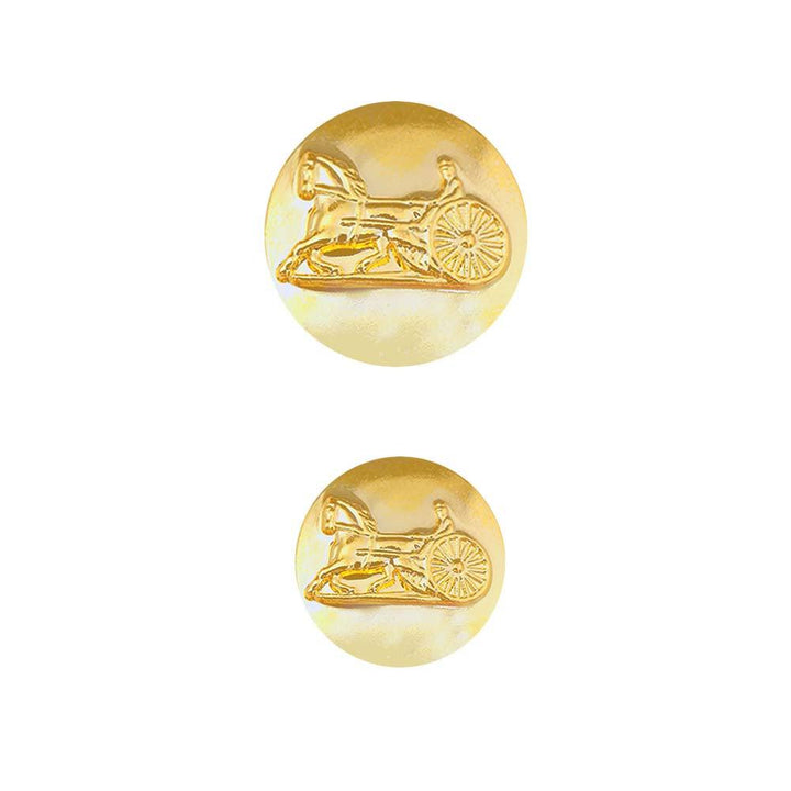 Eye Catching Shiny Bright Gold Chariot Design Metal Buttons