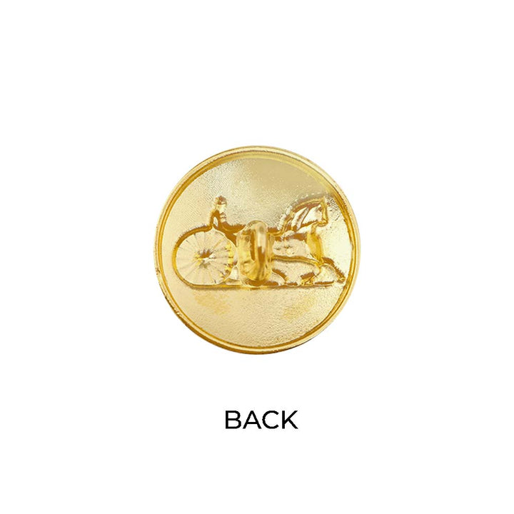 Eye Catching Shiny Bright Gold Chariot Design Metal Buttons