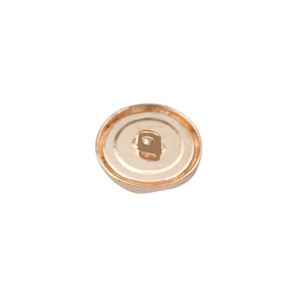 Round Shape Decorative Scalloped Rim Shiny Gold Pearl Buttons