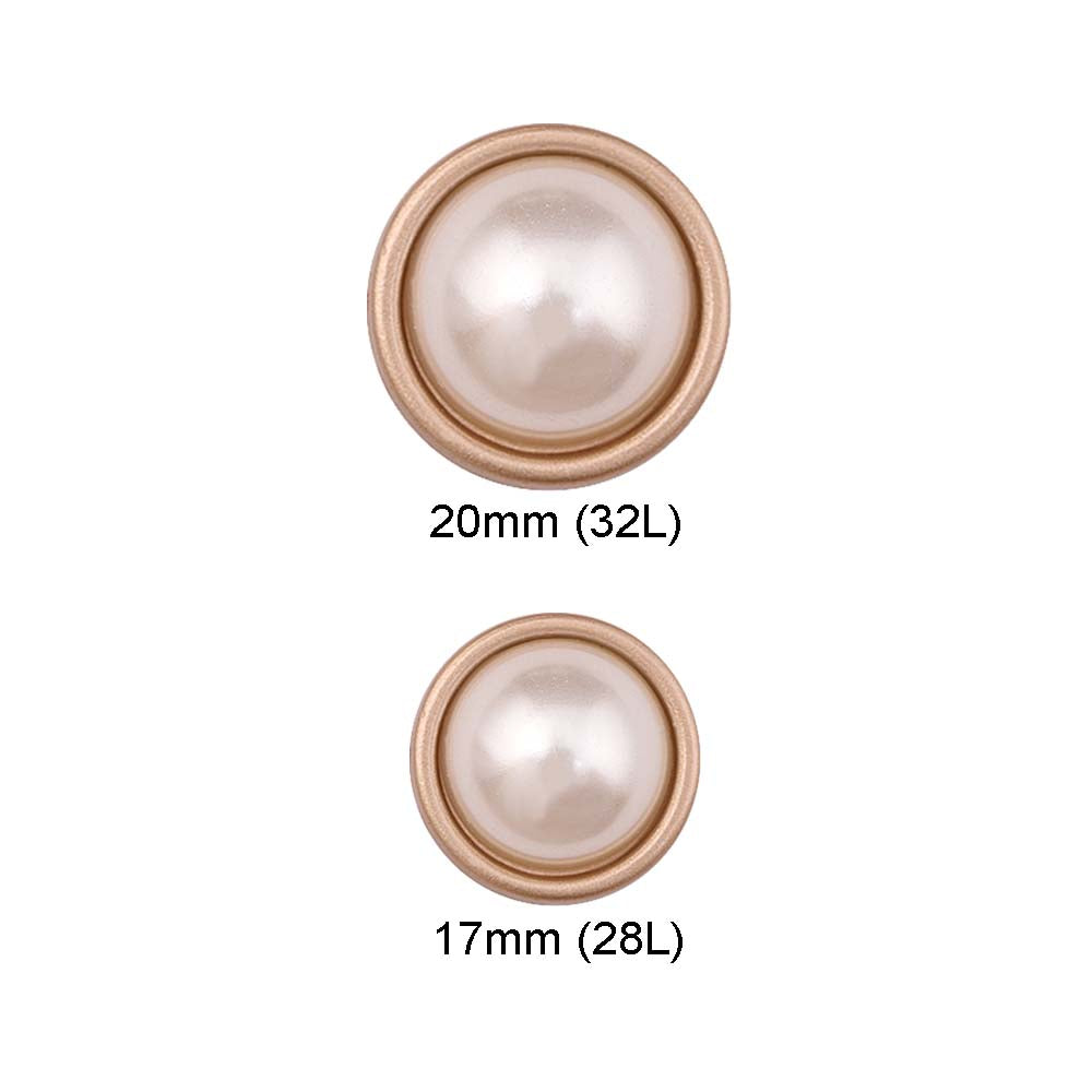 Plain Rounded Rim Matte Gold Pearl Buttons