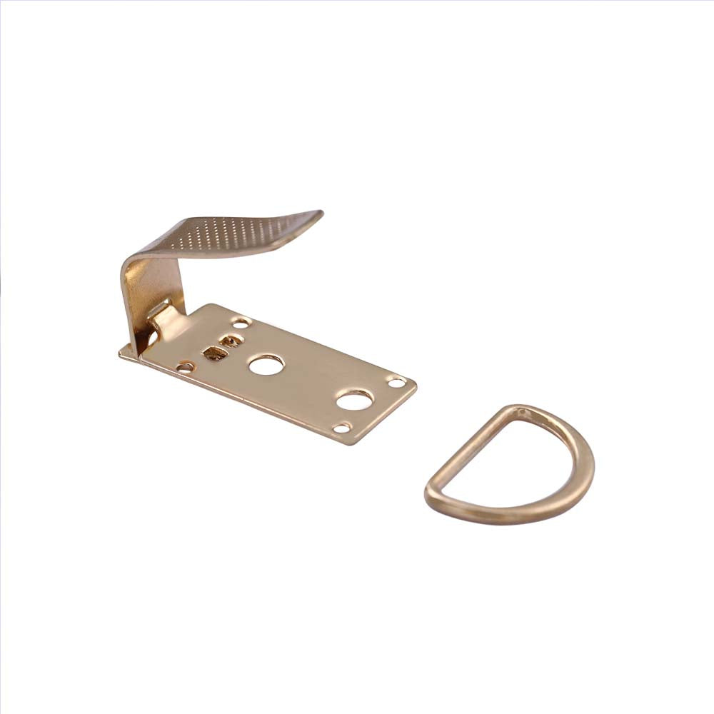Shiny Gold Openable Metal Clasp Clip Lock with D Ring