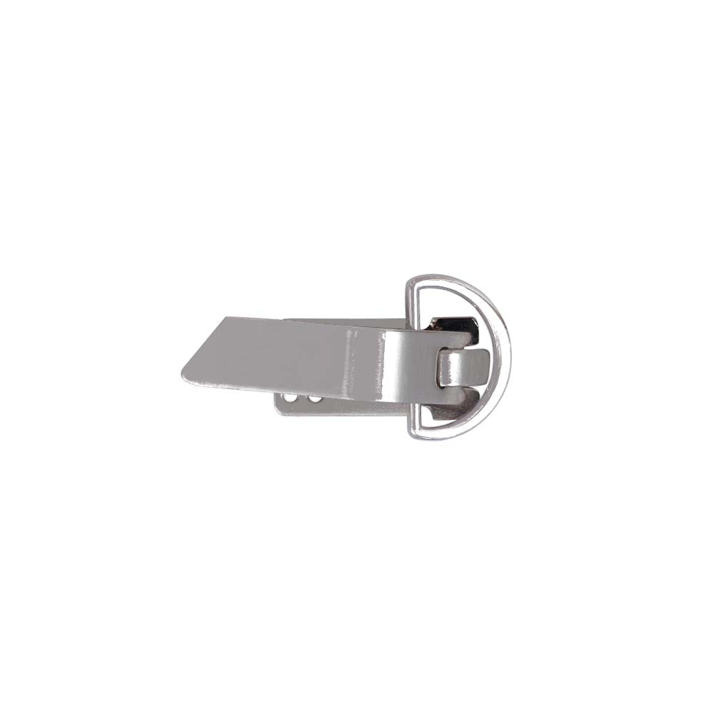 Classic Openable Shiny Silver Clip Lock with D Ring for Coats/Blazers/Jackets