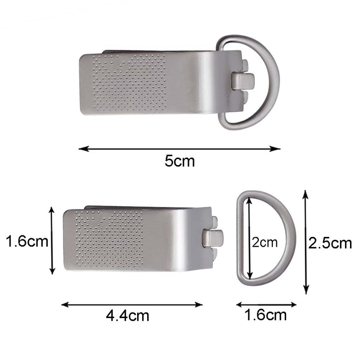 Matte Silver Finish Openable Metal Clip Accessory with D Ring