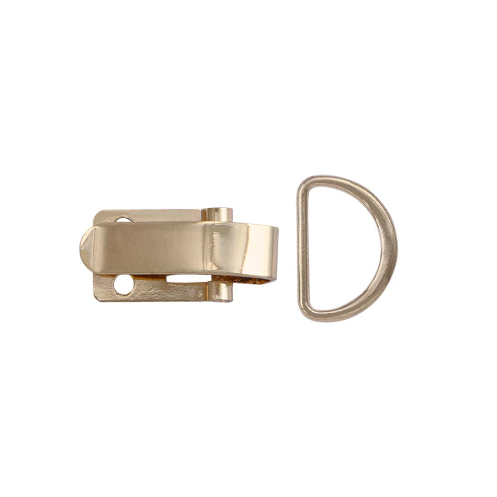 Openable Shiny Light Gold Metal Clip Lock with D Ring