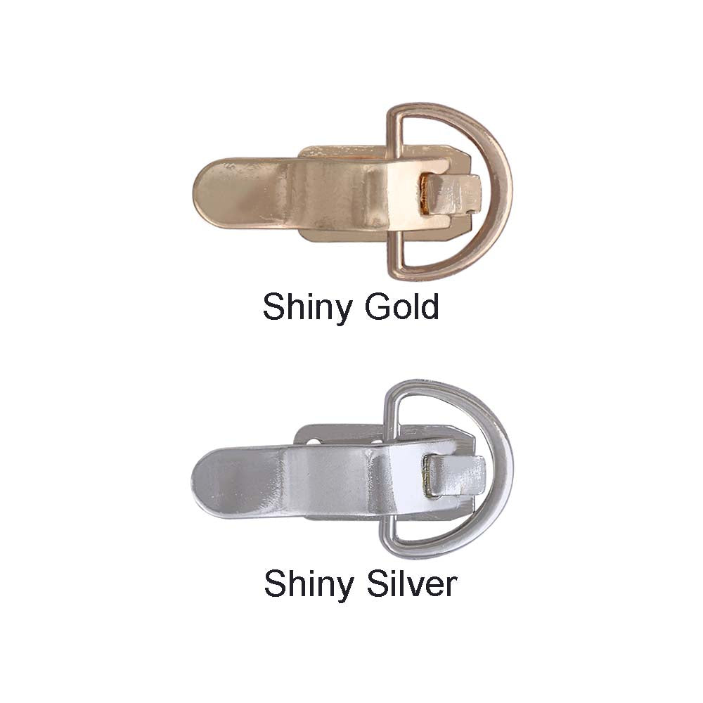 Small Openable Shiny Metal Clasp Clip Detail Accessory with D Ring