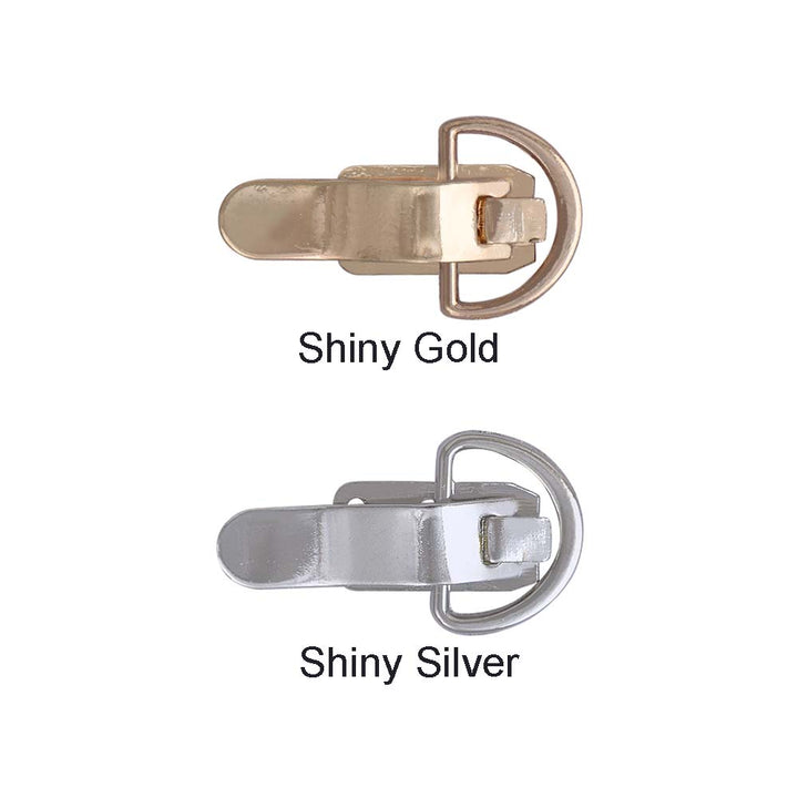 Small Openable Shiny Metal Clasp Clip Detail Accessory with D Ring