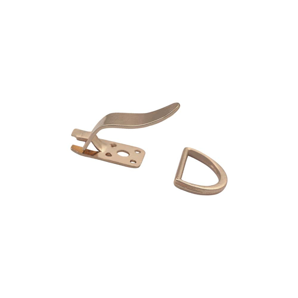 Small Openable Shiny Metal Clasp Clip Detail Accessory with D Ring
