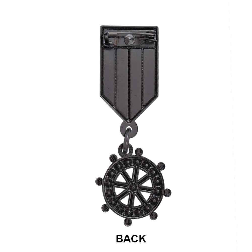 Beautiful Badge Design Black Enamel Brooch